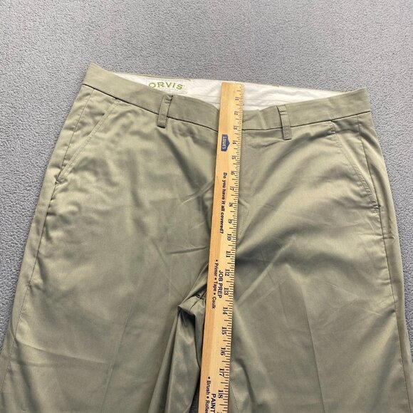 ORVIS Men's Dress Pants Size 34 Green Flat Front,Pockets,Preppy - Picture 5 of 15
